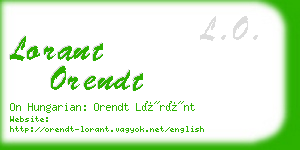 lorant orendt business card